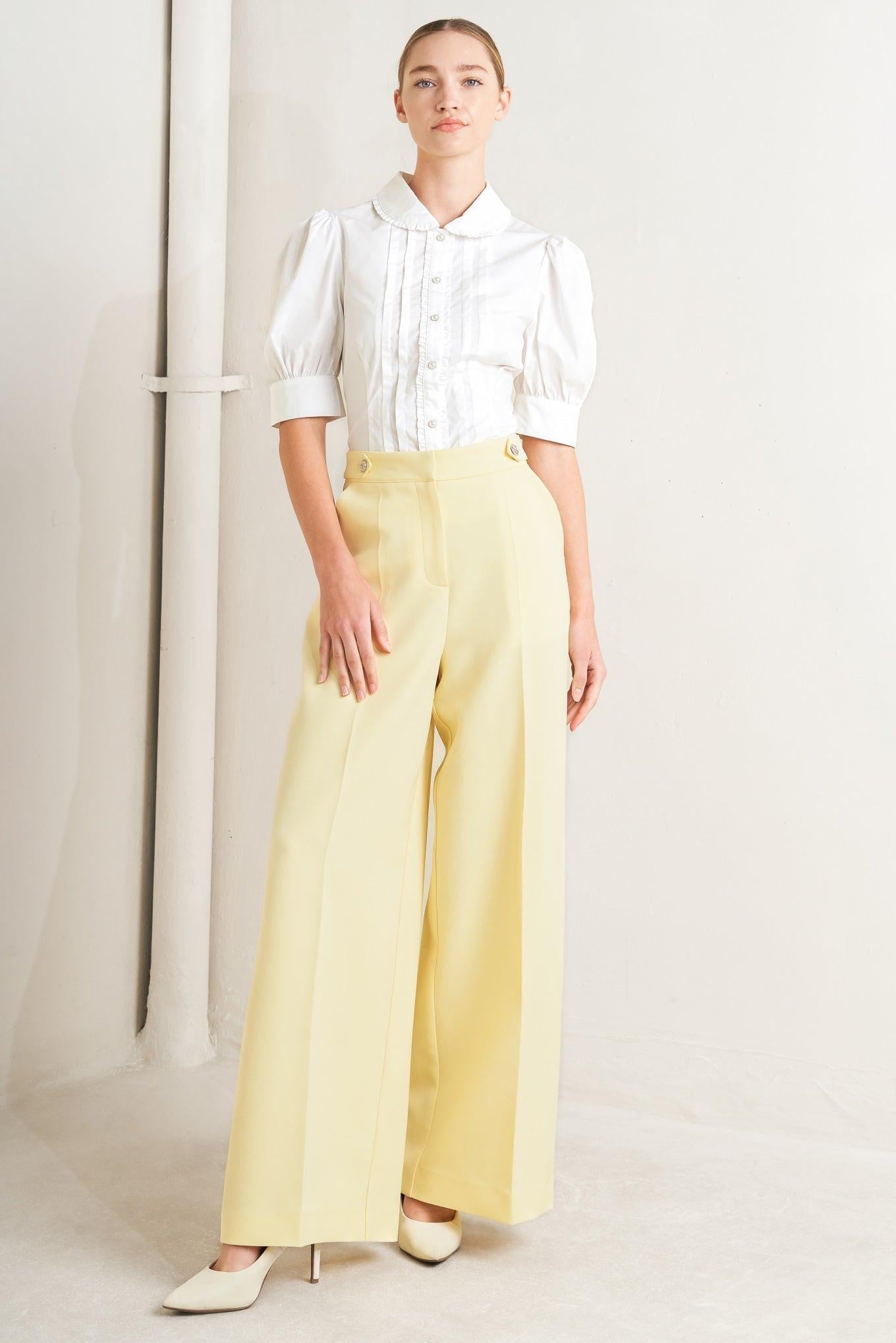 Refined Romance Woven Top in white, view 3 — Soul Flow Apparel