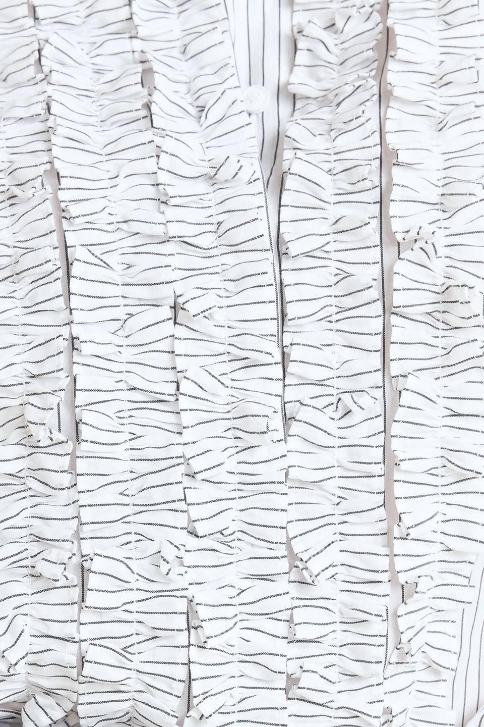 Daylight Edge Woven Top in white charcoal, fabric swatch — Soul Flow Apparel