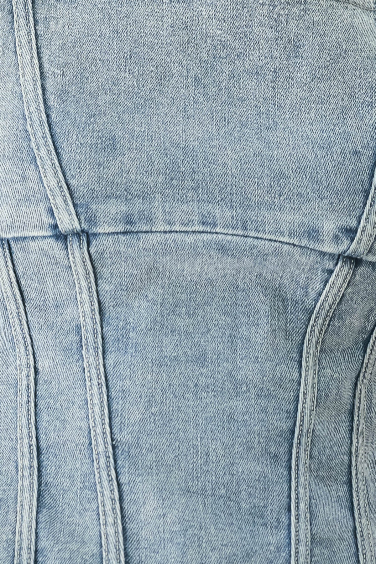 The Seabreeze Denim Top in light denim, fabric swatch — Soul Flow Apparel