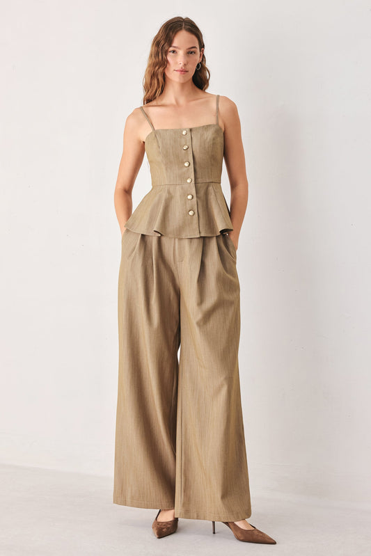 STONEWASH RELAXED WOVEN TOP