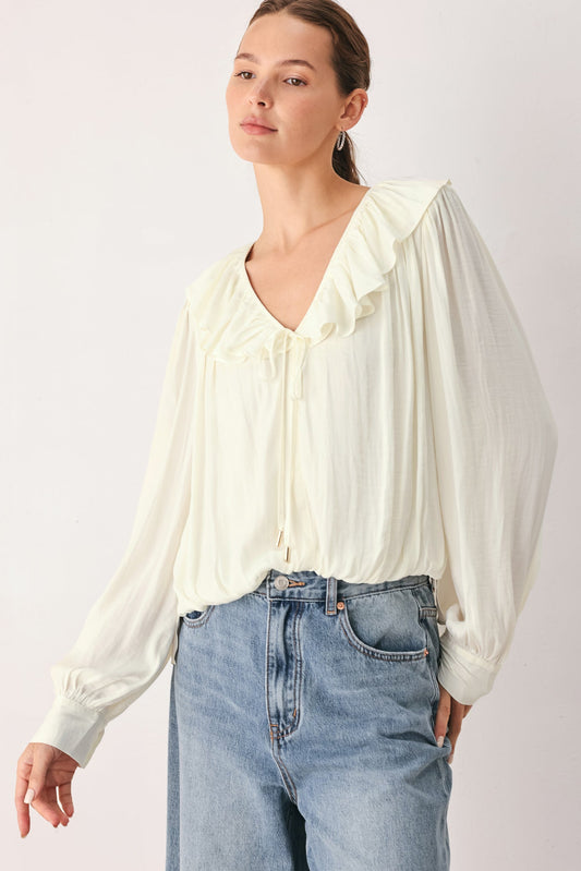 CLOUDRIFT IVORY WOVEN TOP