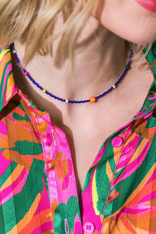 Boho Flex Royal Choker Turquoise Beaded 16 Inch Southwestern Necklace — Soul Flow Apparel