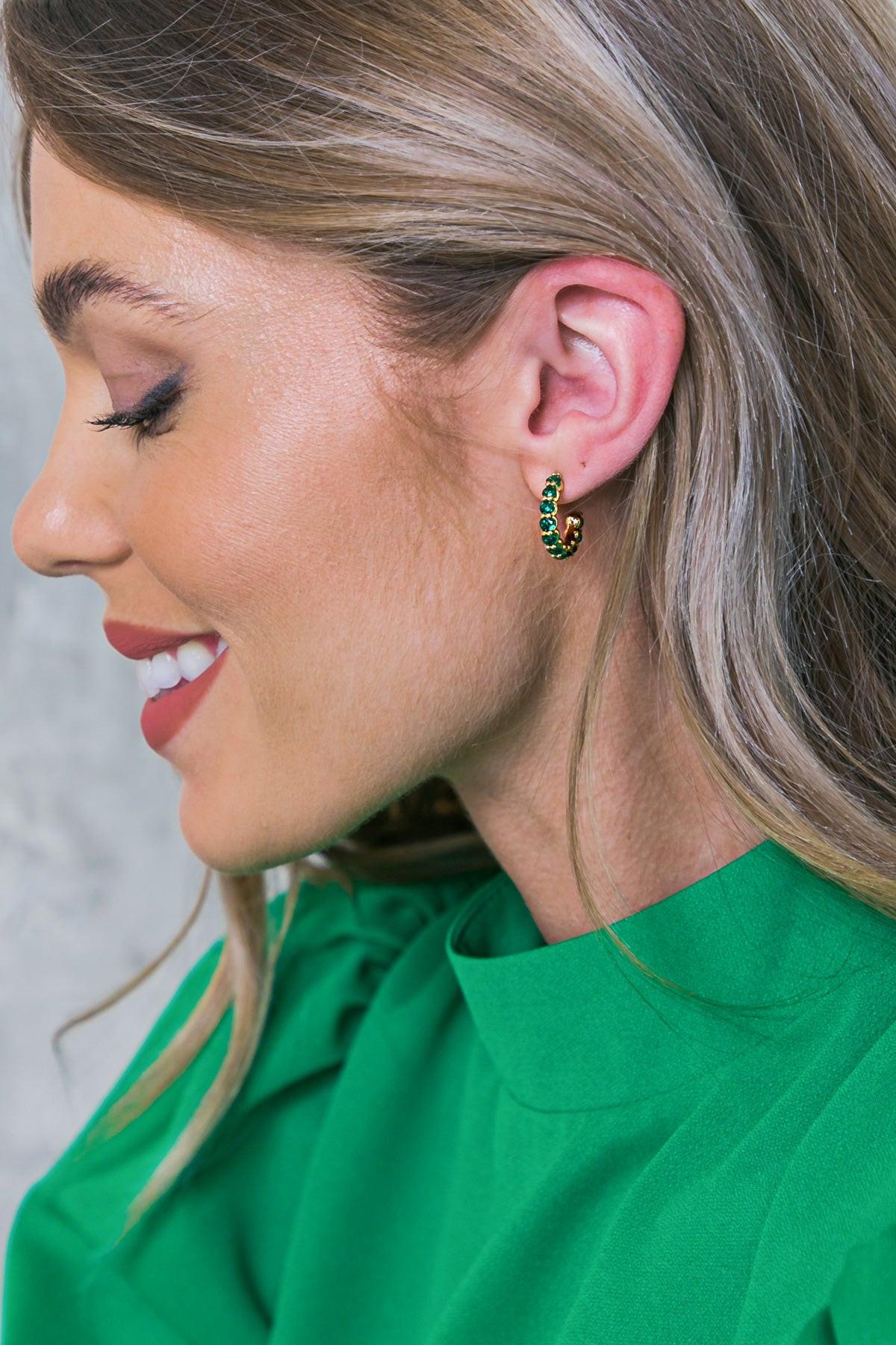 Ruby Hoop Earrings in 925 Sterling Silver with Cubic Zirconia — Soul Flow Apparel