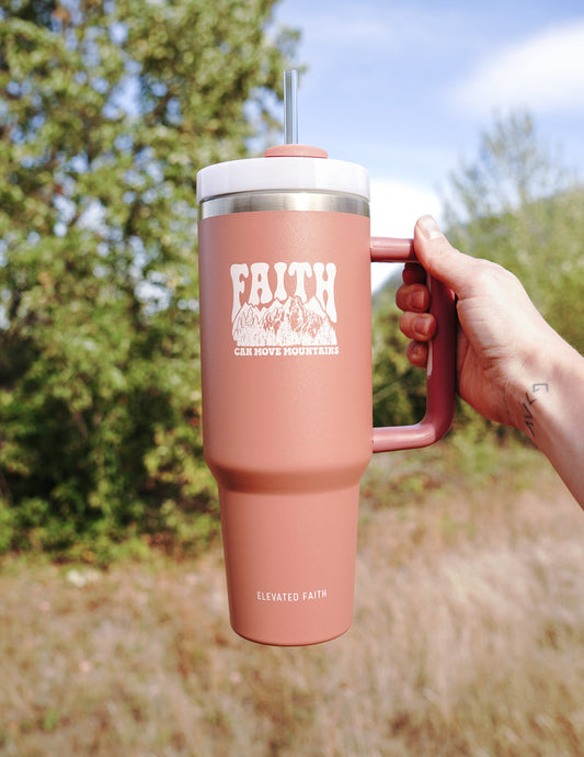 Faith Can Move Mountains 40 oz Tumbler – Christian Tumbler