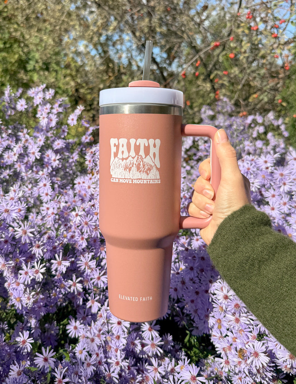 Faith Can Move Mountains 40 oz Tumbler – Christian Tumbler