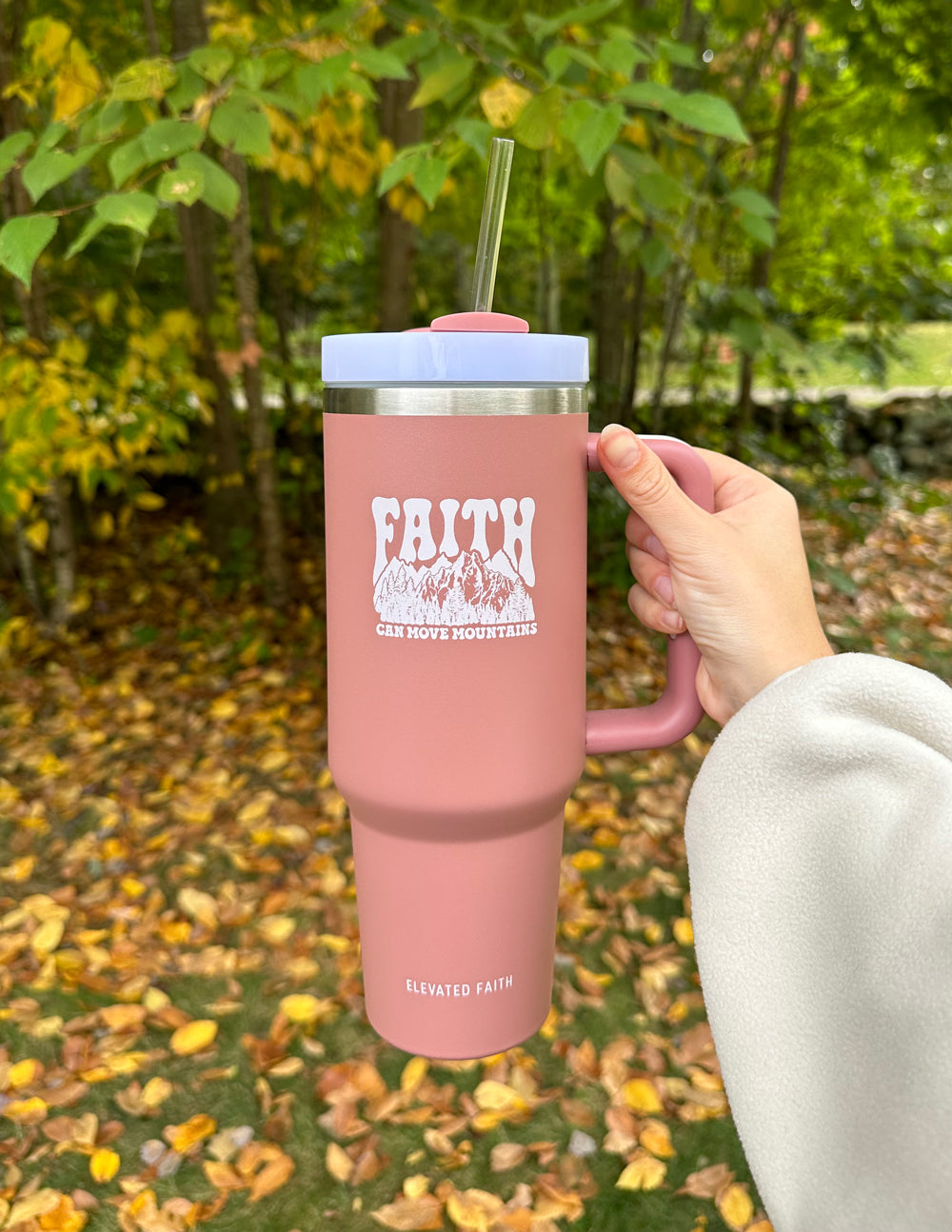 Faith Can Move Mountains 40 oz Tumbler – Christian Tumbler