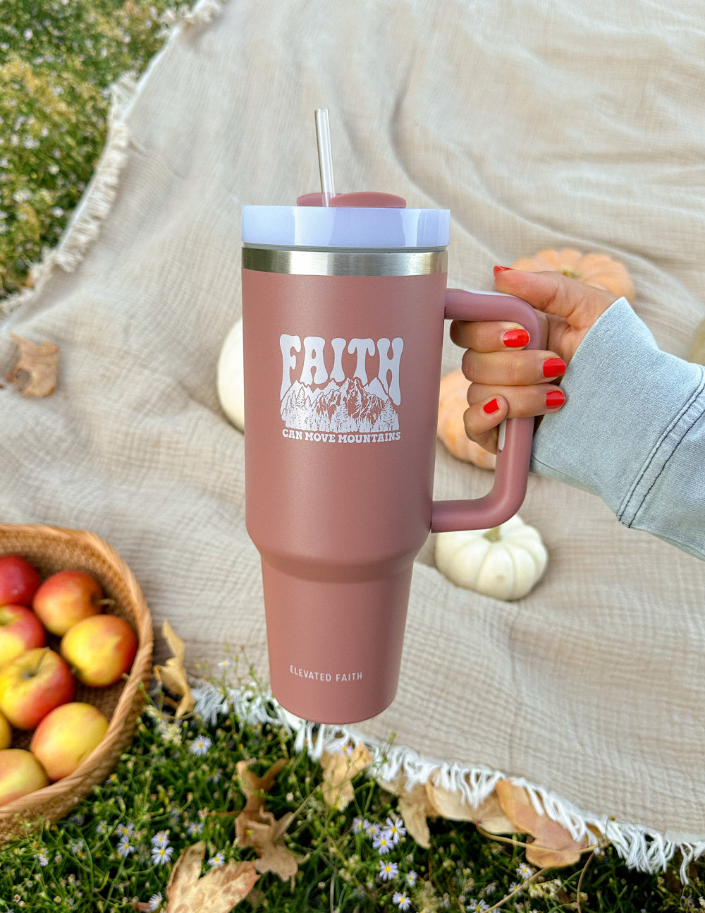 Faith Can Move Mountains 40 oz Tumbler – Christian Tumbler