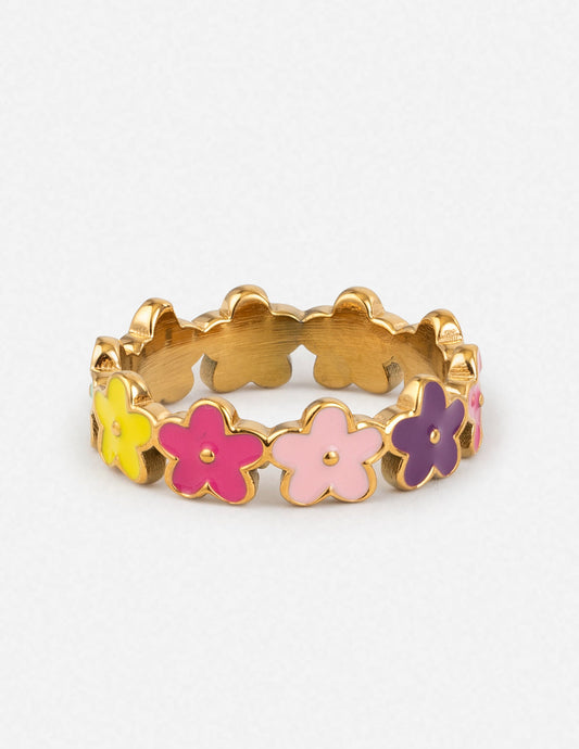 Floral Enamel Ring – Christian Ring