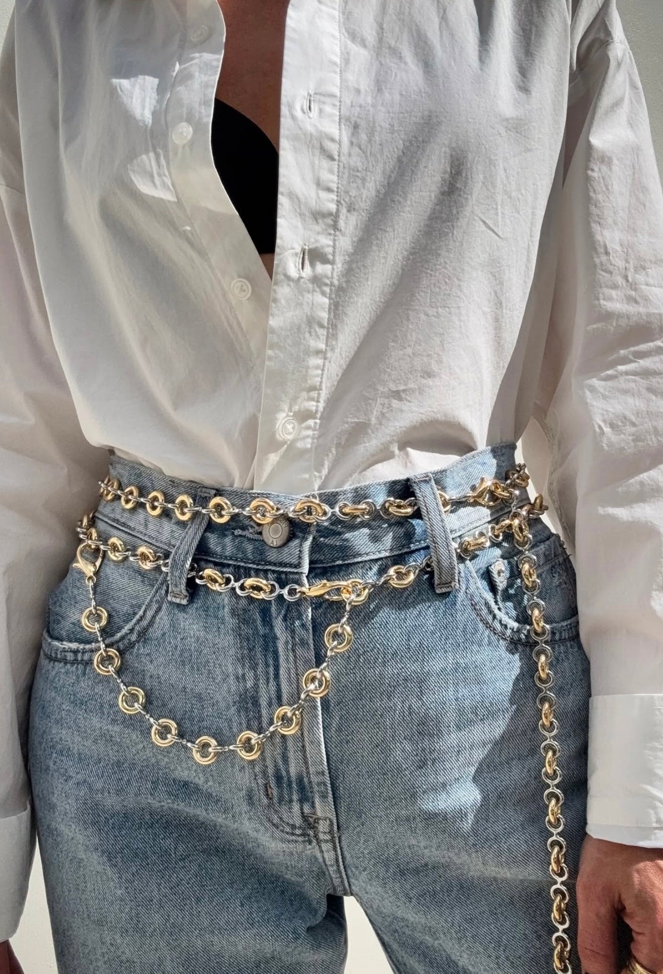 Odessa Chain Belt Two Tone - Double Clasp — Soul Flow Apparel