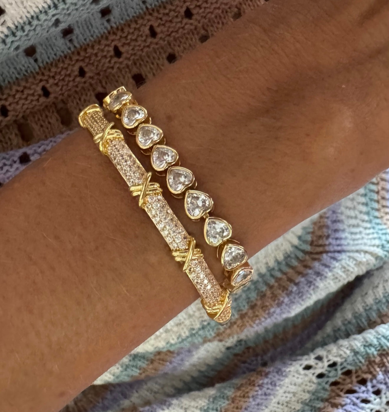 Bezel Heart Tennis Bracelet — Soul Flow Apparel