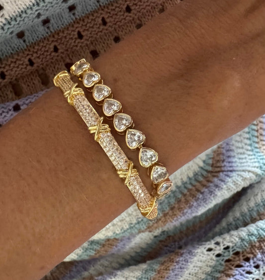 Bezel Heart Tennis Bracelet — Soul Flow Apparel