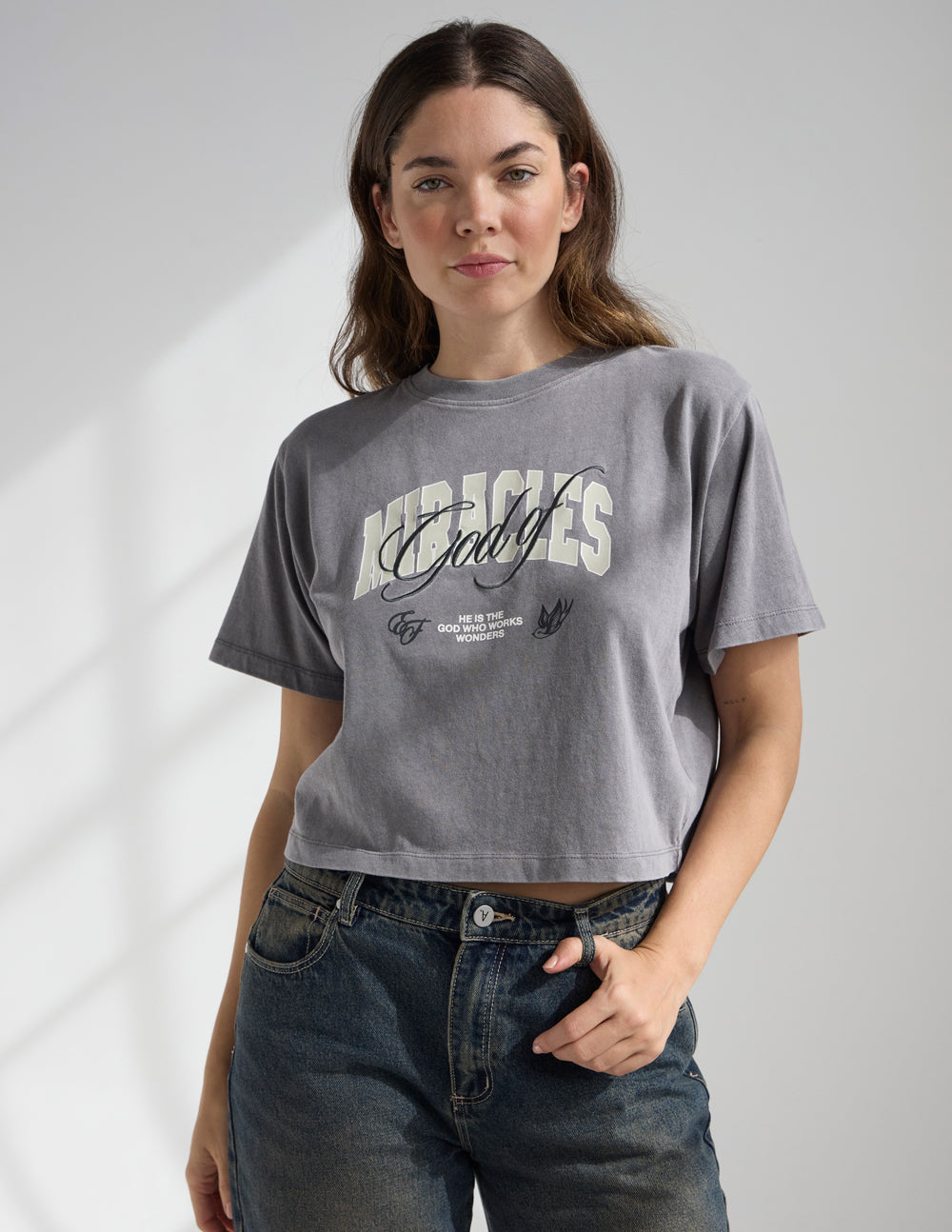 God of Miracles Cropped Women's Tee – Christian T-Shirt
