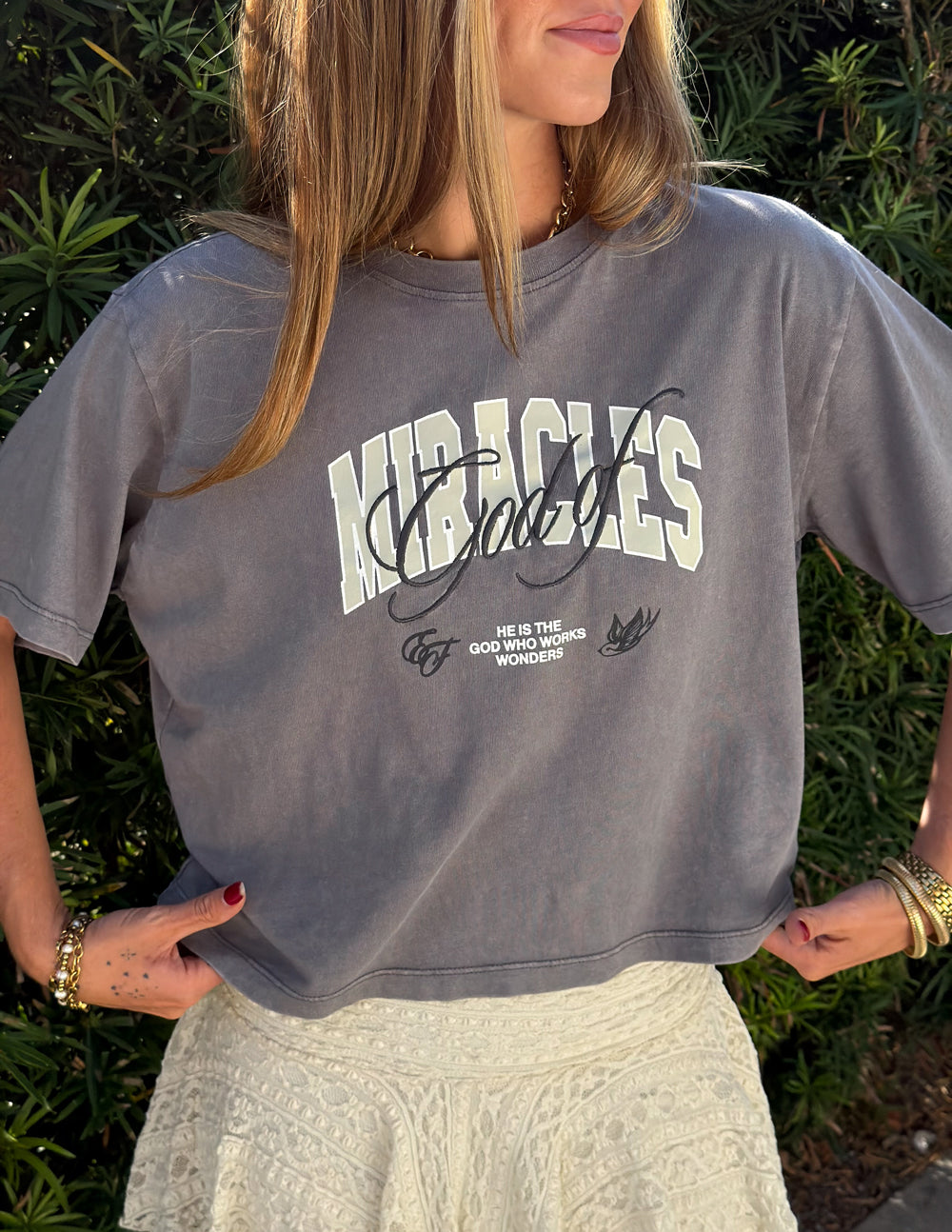 God of Miracles Cropped Women's Tee – Christian T-Shirt