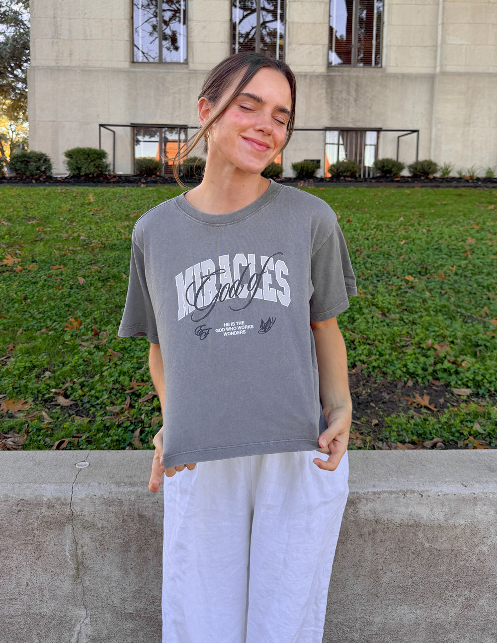 God of Miracles Cropped Women's Tee – Christian T-Shirt