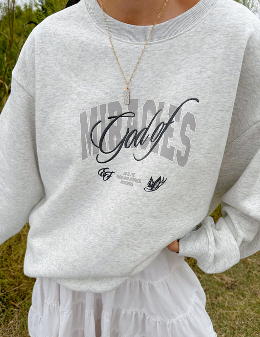 God of Miracles Unisex Crewneck – Christian Crewneck