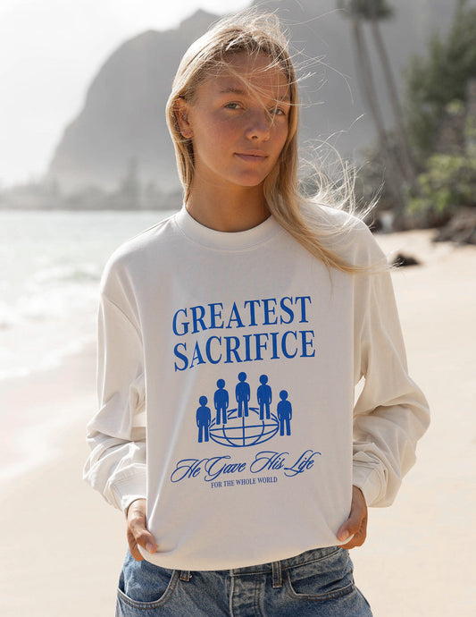 Greatest Sacrifice LS Unisex Tee – Christian T-Shirt