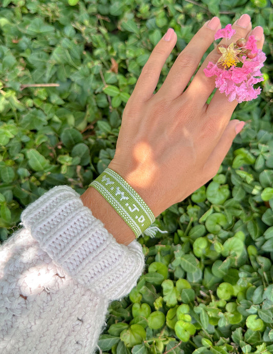 Green WWJD Embroidered Bracelet – Christian Wristband