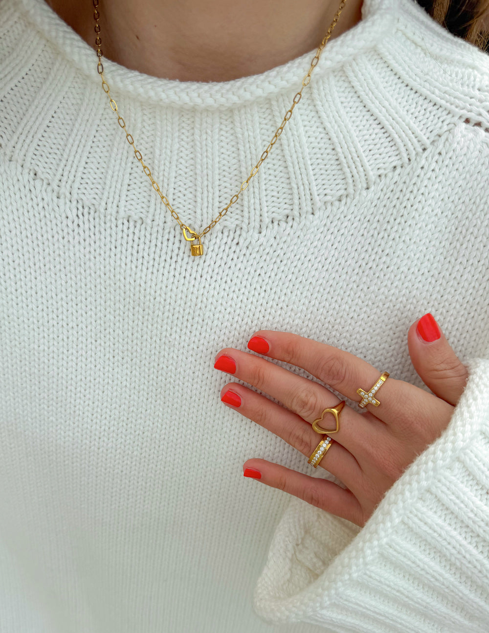 Heart Lock Paperclip Chain Necklace – Christian Necklace