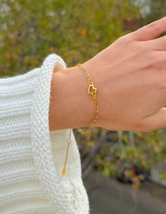 Heart Paperclip Chain Bracelet – Christian Bracelet