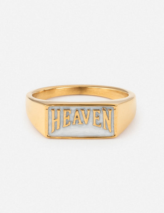 Heaven Rectangular Signet Ring – Christian Ring