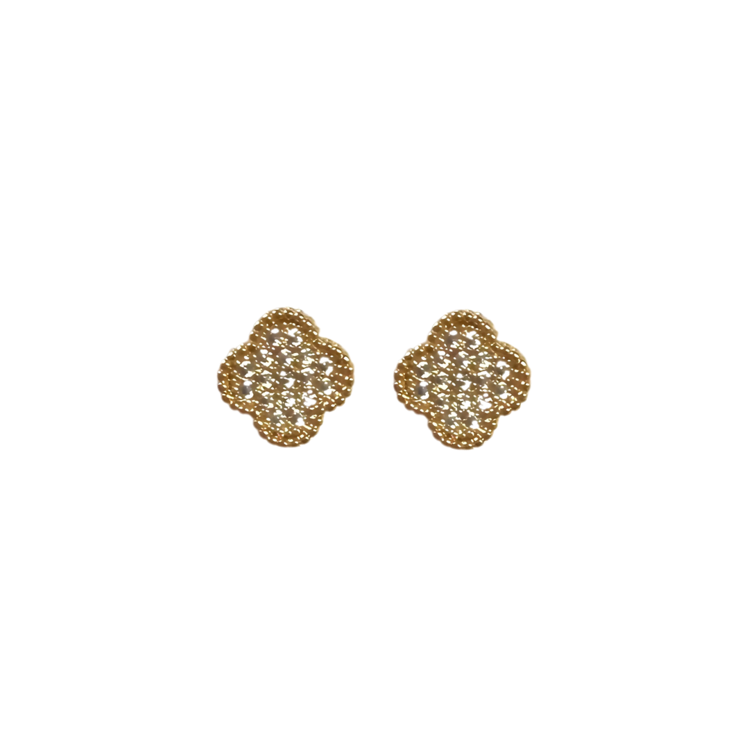 Gracie Pave Clover Stud, view 15 — Soul Flow Apparel