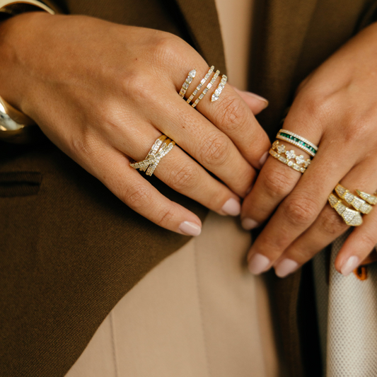 Lauren Emerald Band Ring, view 23 — Soul Flow Apparel