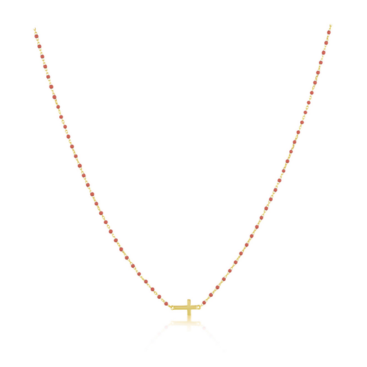 Elsa Side Cross Necklace Red, view 25 — Soul Flow Apparel