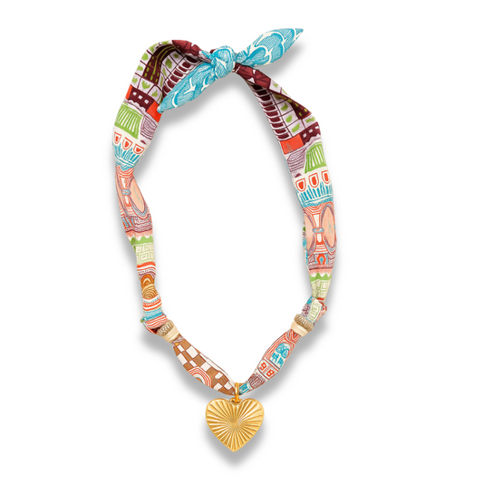 Blue Silk Charm Necklace — Soul Flow Apparel