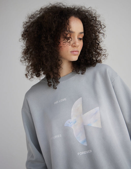 His Love Endures Forever Unisex Crewneck – Christian Crewneck