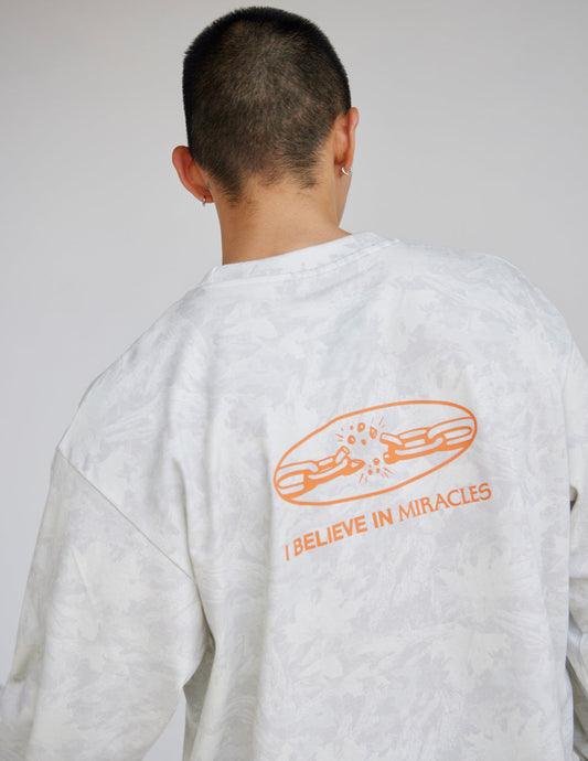 I Believe in Miracles Camo LS Heavyweight Tee – Christian T-Shirt