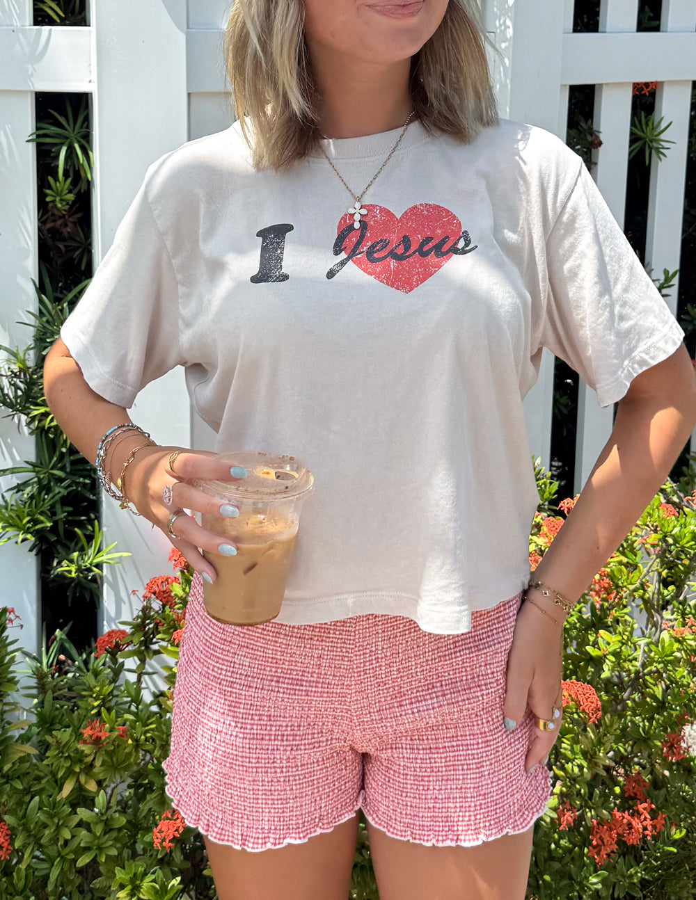 I Love Jesus Cropped Women's Tee – Christian T-Shirt