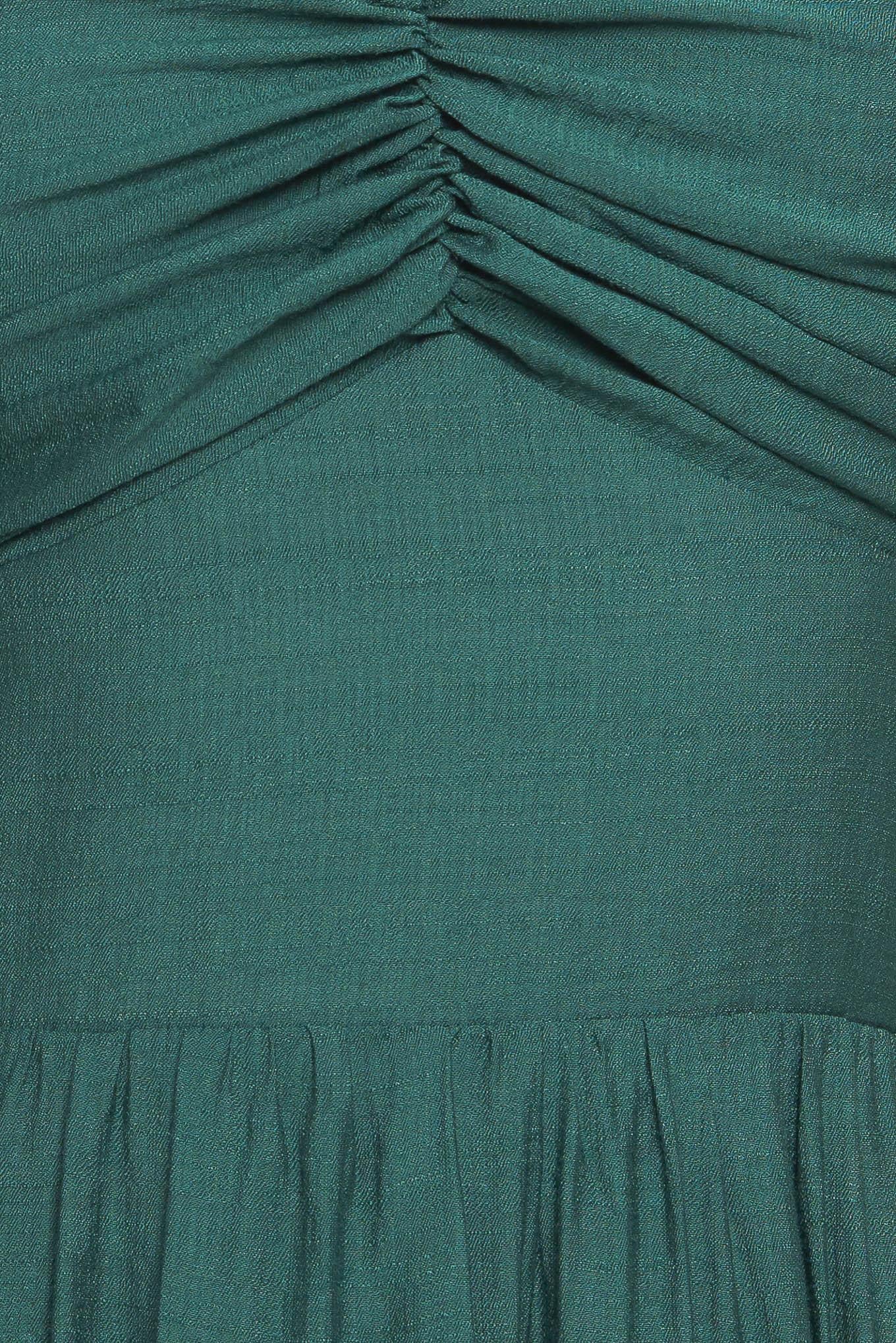 Summer Milk Forest Green Woven Maxi Dress, fabric swatch — Soul Flow Apparel