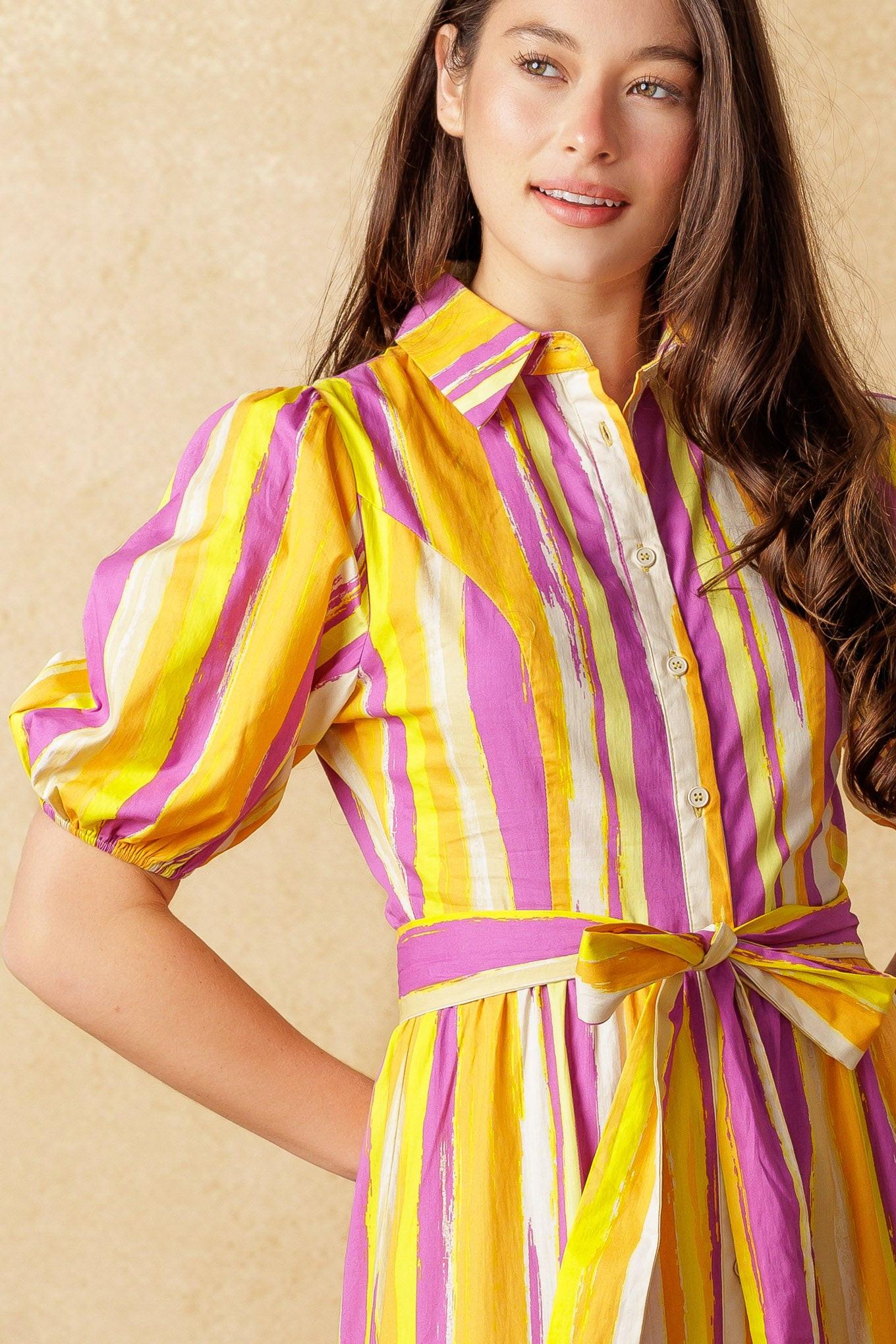 Soiree Sweetness Poplin Maxi Dress in magentaorange, view 1 — Soul Flow Apparel