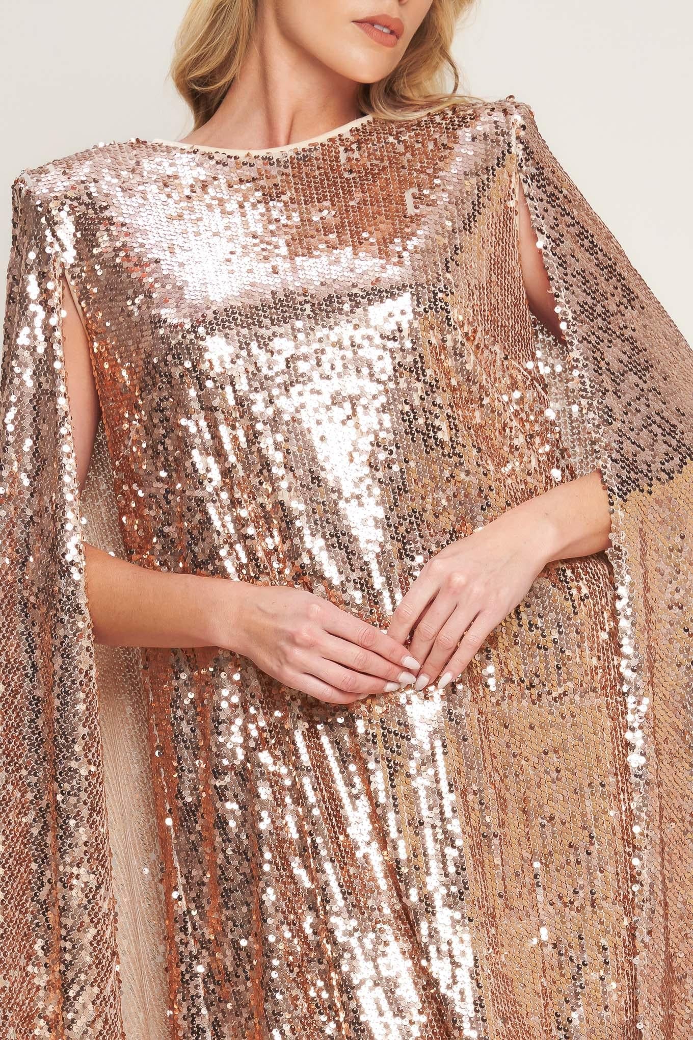 Special Treatment Sequin Mini Dress in rose gold, view 7 — Soul Flow Apparel