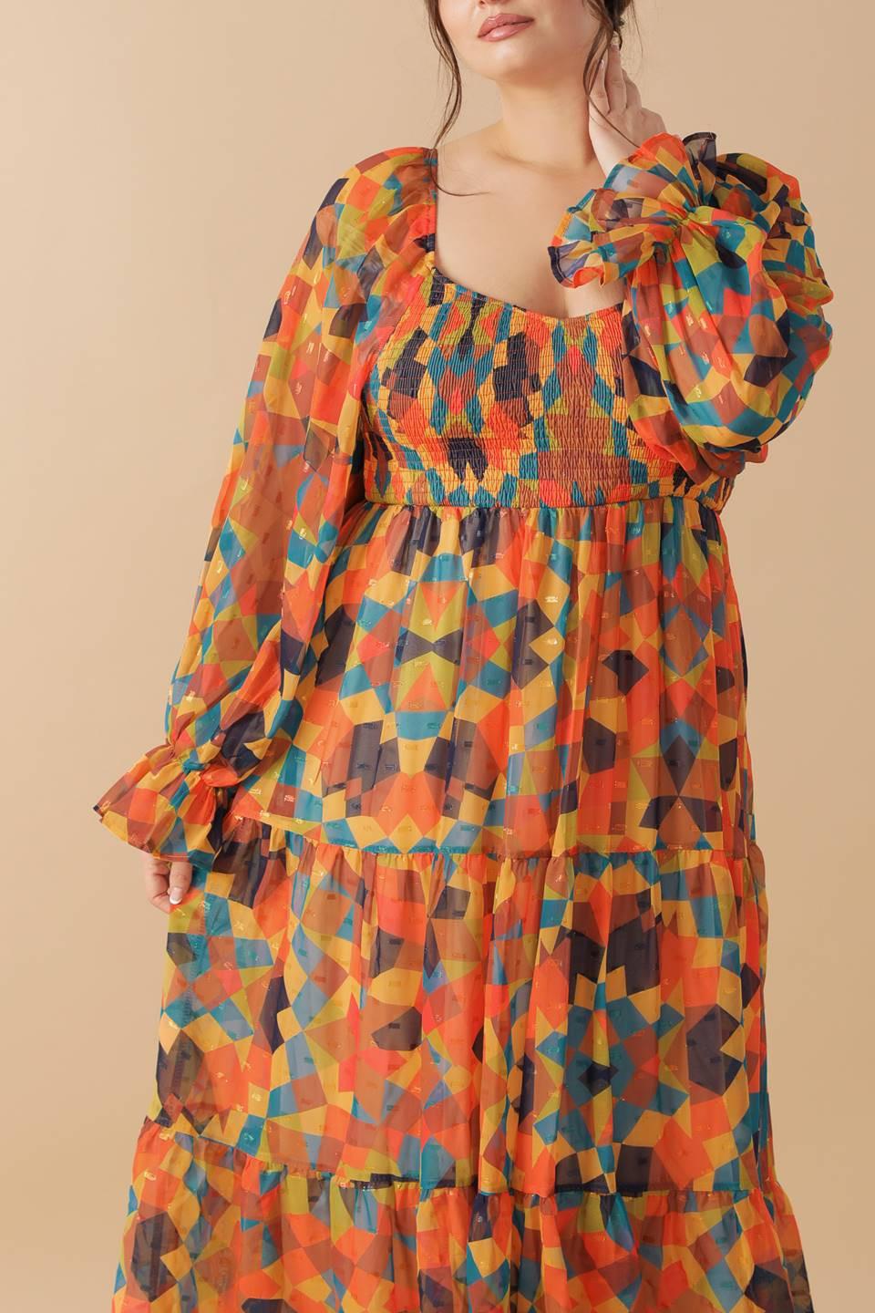 Nothing Was the Same Woven Midi Dress in rust navy, view 5 — Soul Flow Apparel
