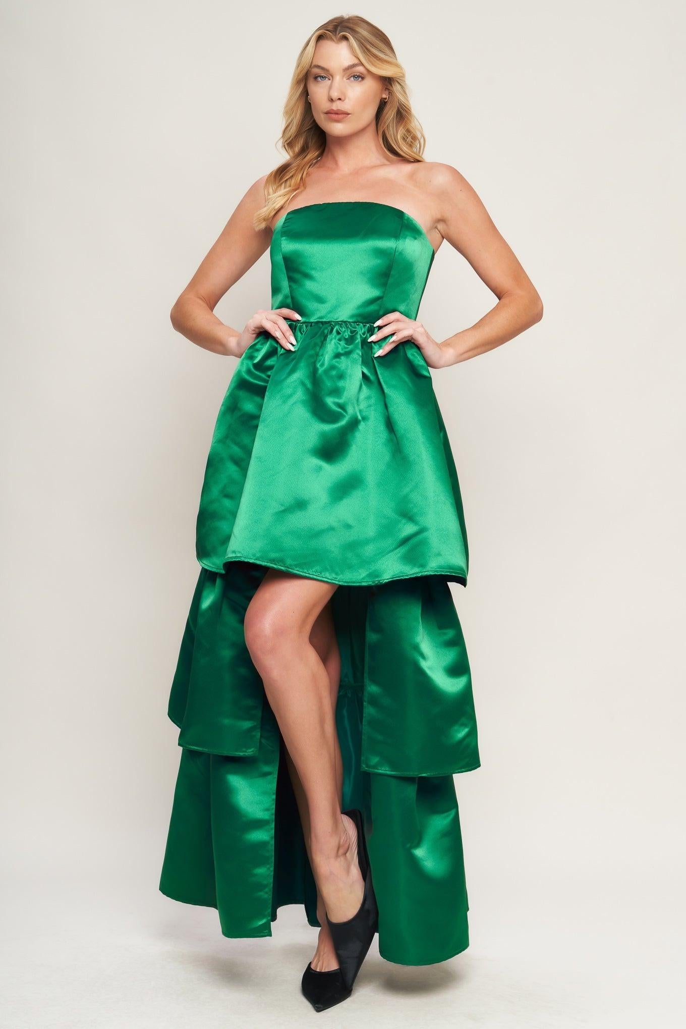 Fashionable Flair Woven Maxi Dress in green, view 3 — Soul Flow Apparel