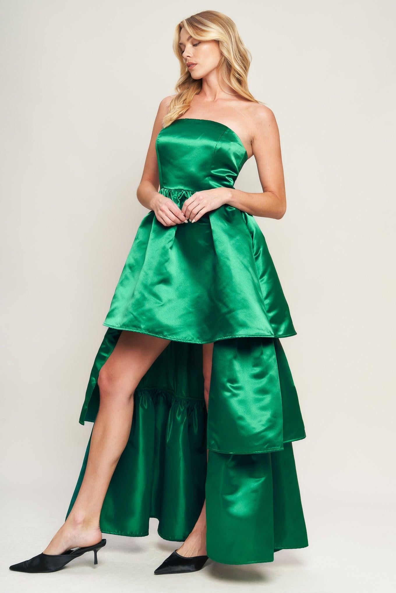 Fashionable Flair Woven Maxi Dress in green, view 4 — Soul Flow Apparel