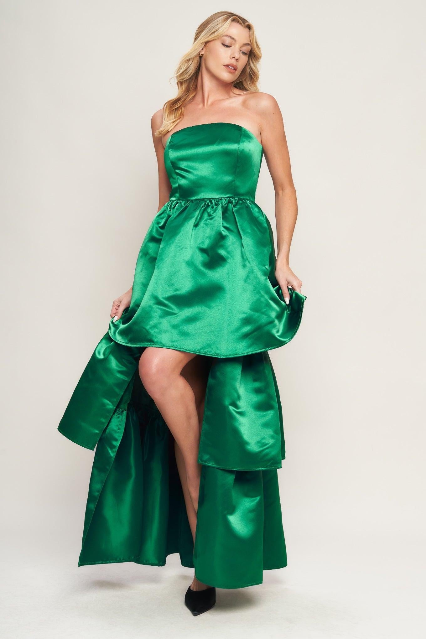 Fashionable Flair Woven Maxi Dress in green, view 5 — Soul Flow Apparel