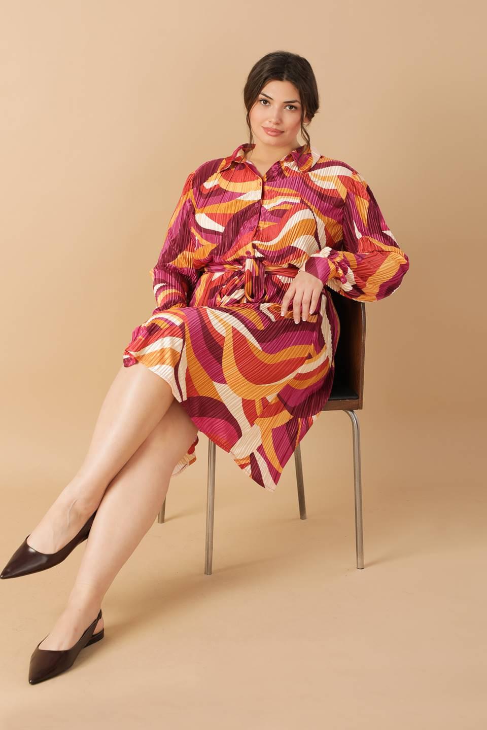 Get on Board Woven Plisse Mini Dress in magentamustard, view 7 — Soul Flow Apparel