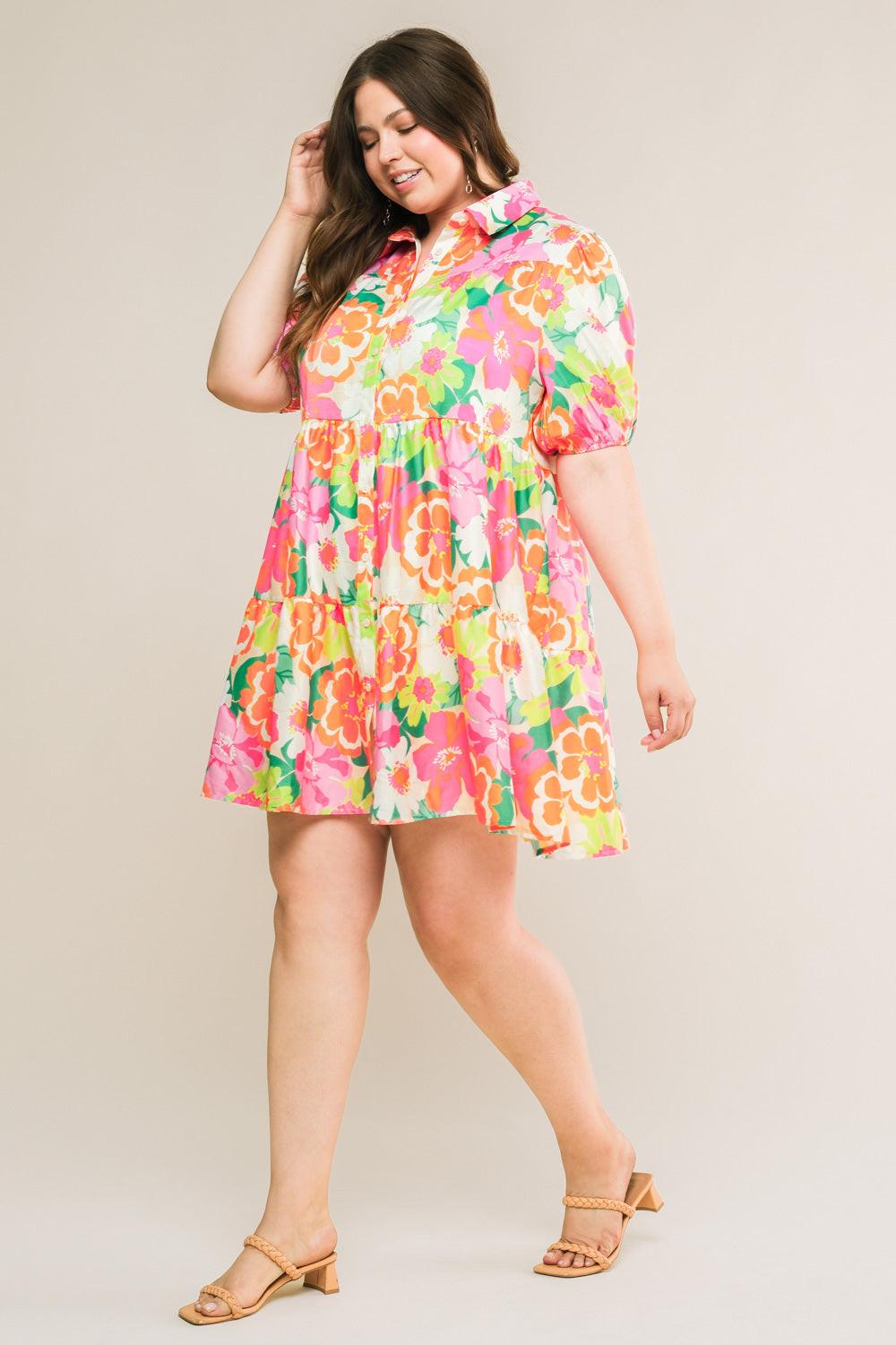 Divine Intuition Woven Mini Dress in orange fuchsia, view 3 — Soul Flow Apparel