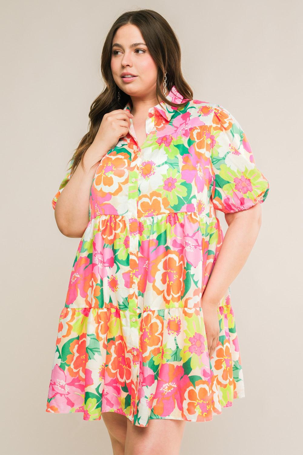 Divine Intuition Woven Mini Dress in orange fuchsia, view 4 — Soul Flow Apparel