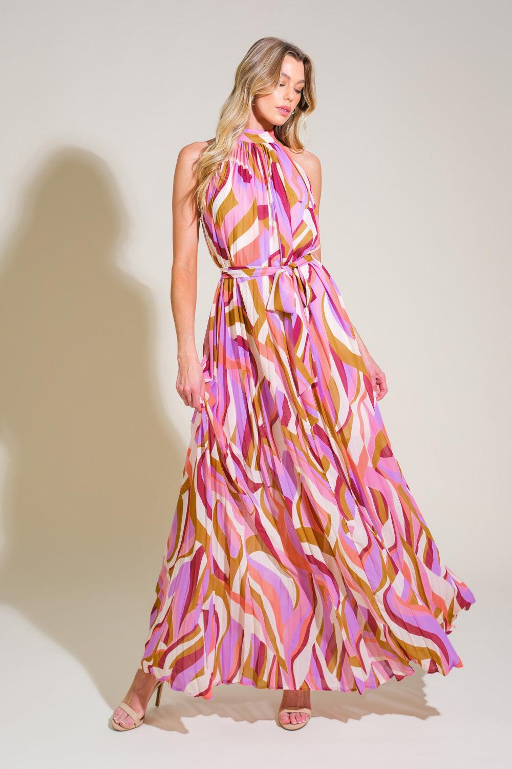 As Time Goes By Woven Maxi Dress in lavender acid, view 1 — Soul Flow Apparel