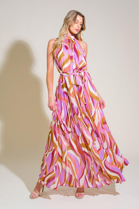 As Time Goes By Woven Maxi Dress in lavender acid, view 1 — Soul Flow Apparel