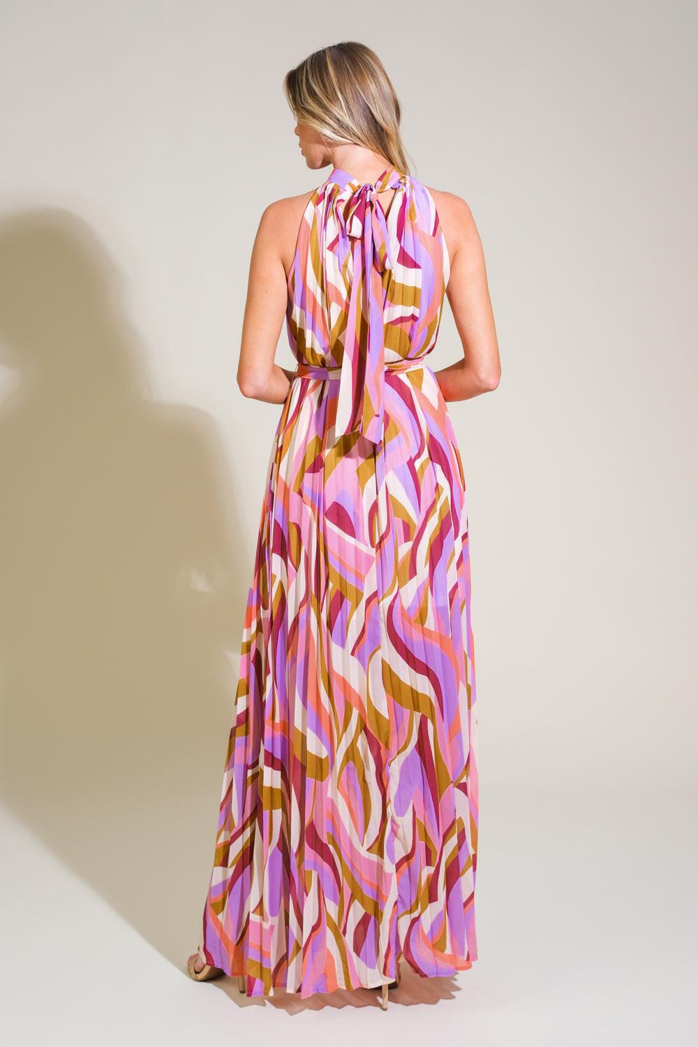 As Time Goes By Woven Maxi Dress in lavender acid, view 2 — Soul Flow Apparel