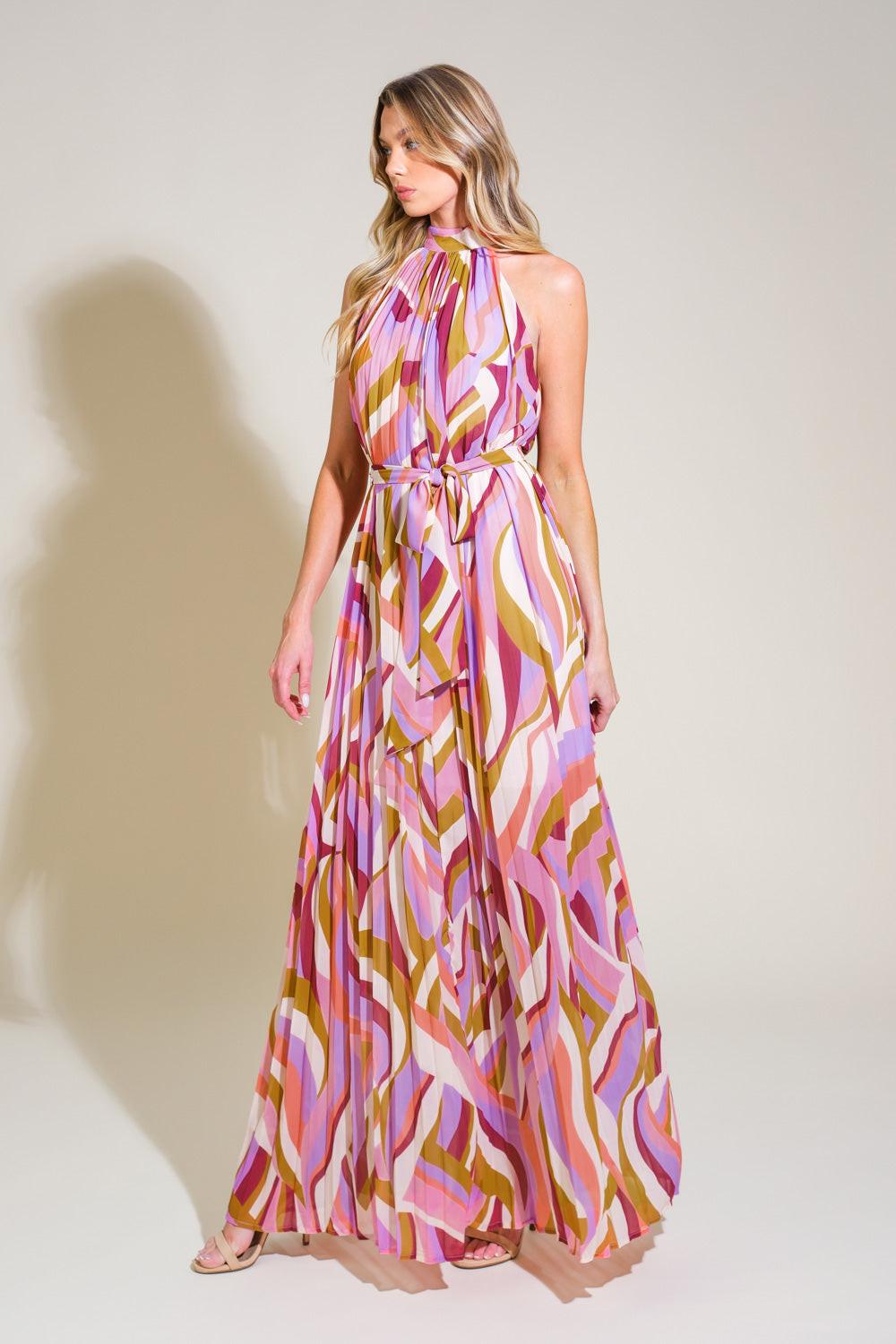 As Time Goes By Woven Maxi Dress in lavender acid, view 3 — Soul Flow Apparel