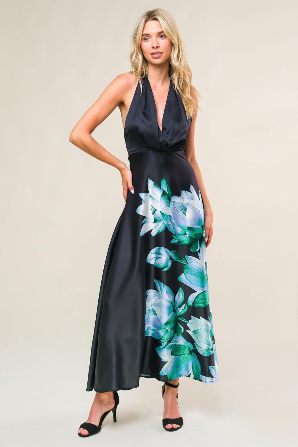 Insatiable Feeling Woven Midi Dress in black, view 1 — Soul Flow Apparel