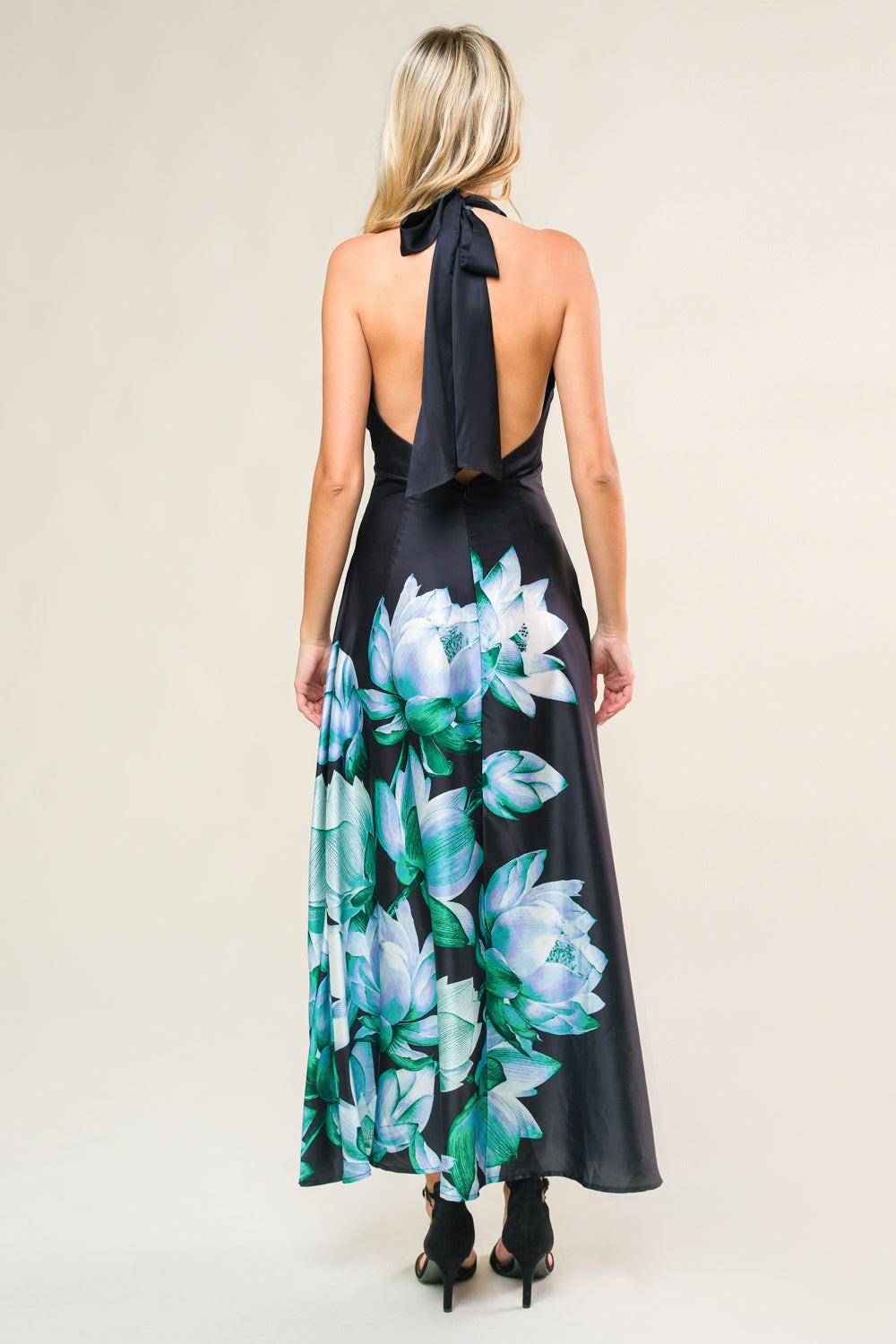 Insatiable Feeling Woven Midi Dress in black, view 2 — Soul Flow Apparel