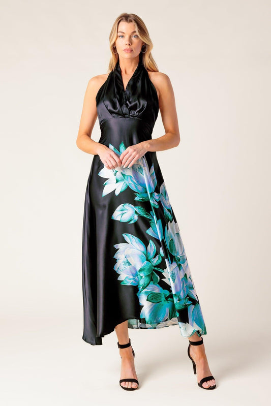 Insatiable Feeling Woven Midi Dress in black, view 6 — Soul Flow Apparel