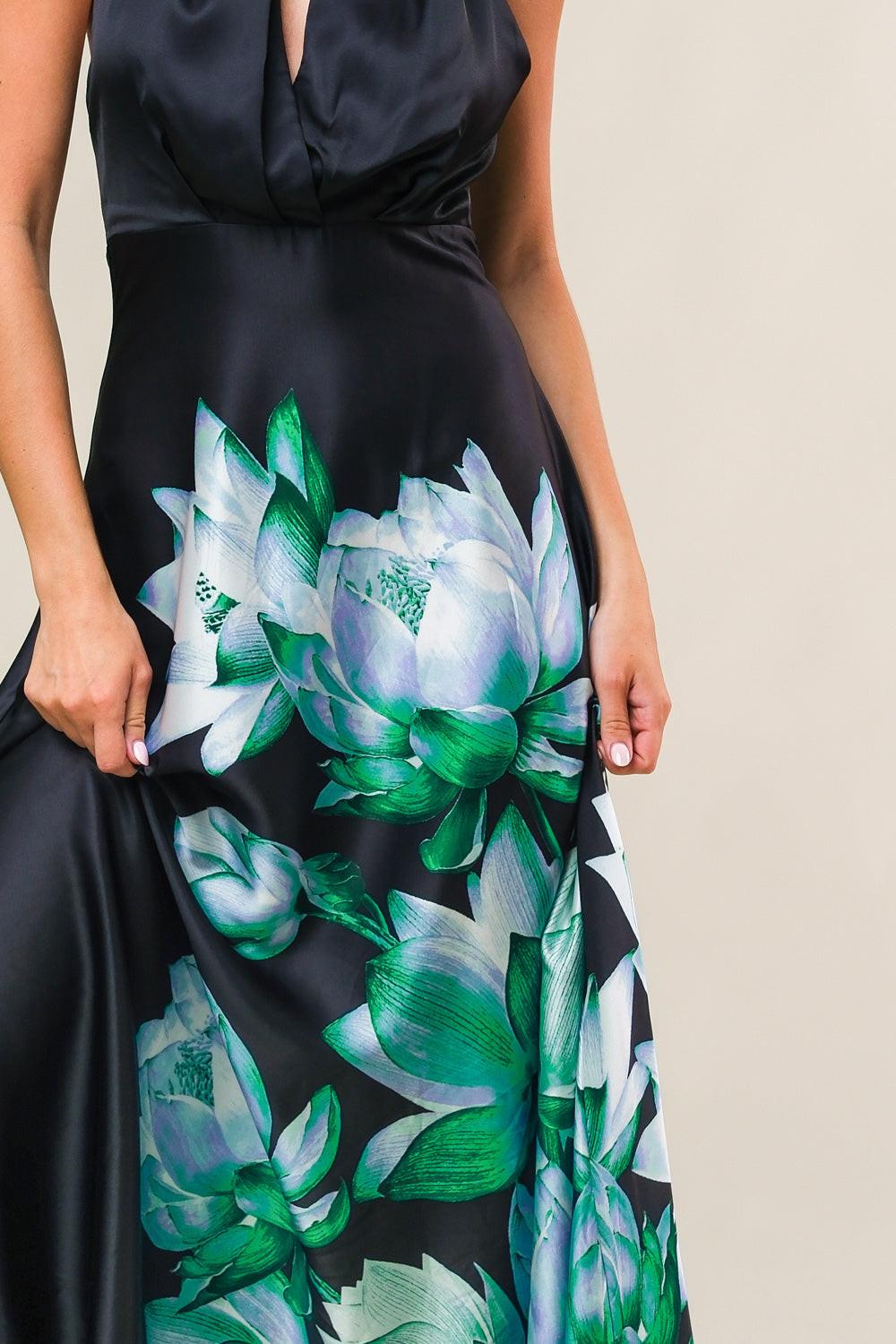 Insatiable Feeling Woven Midi Dress in black, view 6 — Soul Flow Apparel