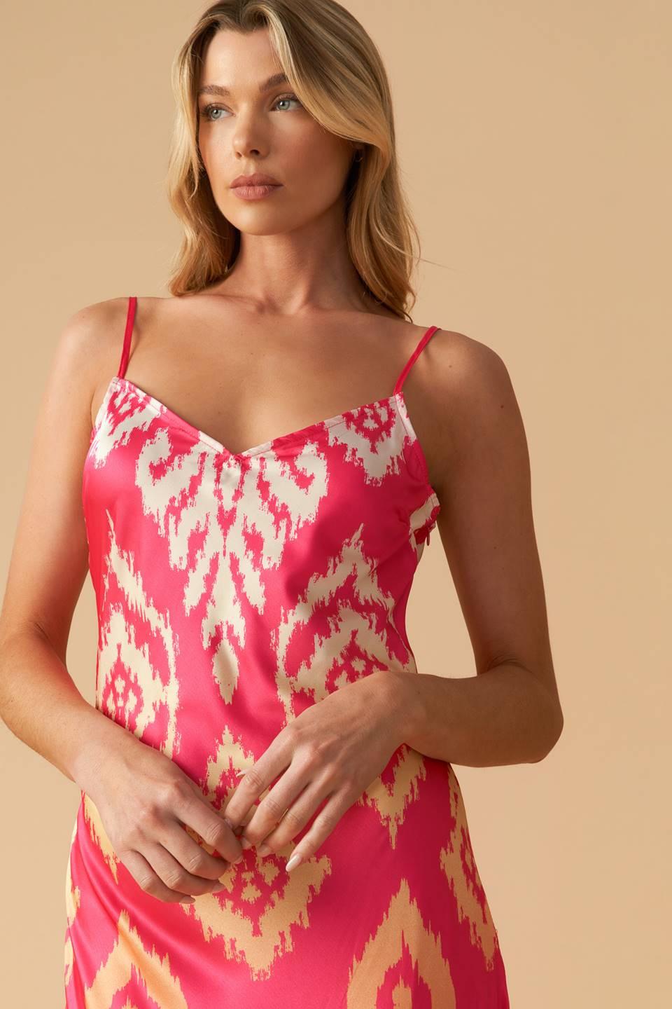Diamond Girl Woven Slip Dress in pink, view 6 — Soul Flow Apparel